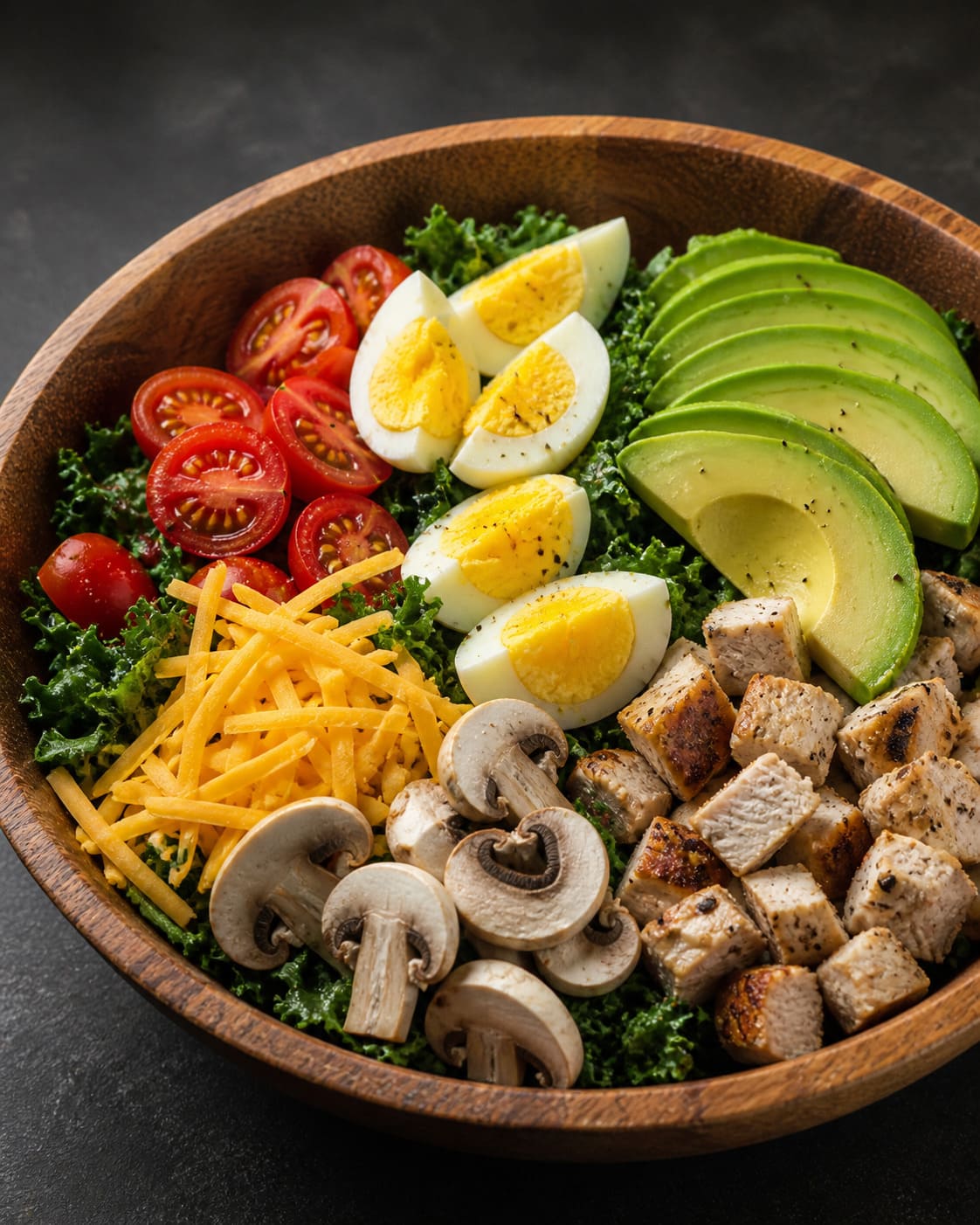 Kosher keto chicken avocado salad bowl