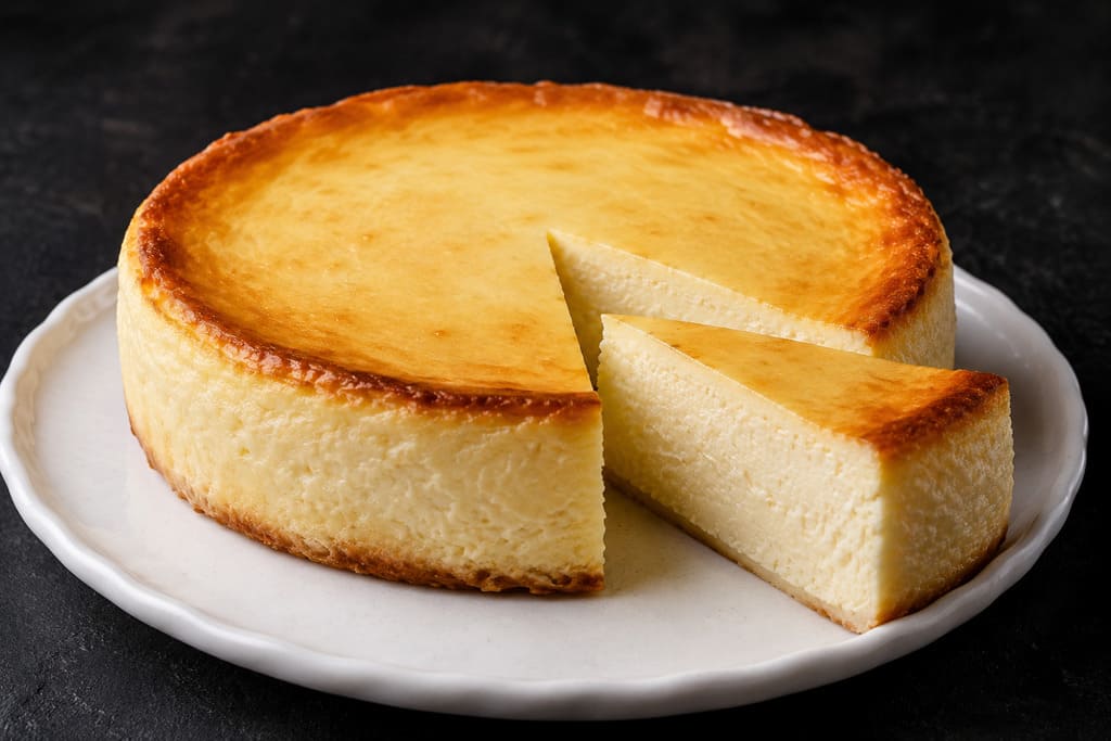 Carnivore cheesecake made with cream cheese eggs and sour cream